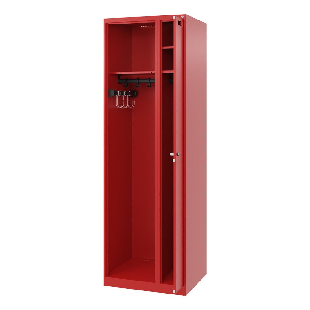Produktabbildung: C+P Feuerwehrspind KOMBI, Bodengleiter, 1 Abteil, HxBxT 1.850 x 600 x 500 mm, feuerrot