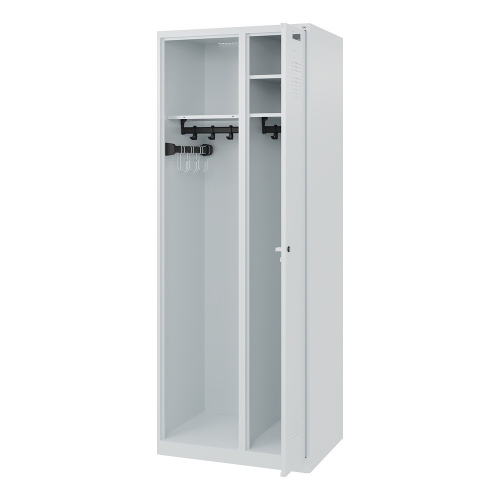 Produktabbildung Nr. 1: C+P Feuerwehrspind KOMBI, Bodengleiter, 1 Abteil, HxBxT 1.850 x 700 x 500 mm, lichtgrau