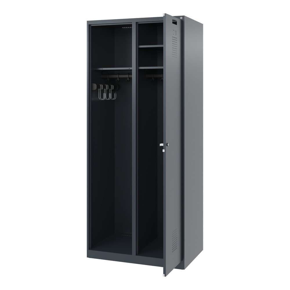Produktabbildung: C+P Feuerwehrspind KOMBI, Bodengleiter, 1 Abteil, HxBxT 1.850 x 800 x 500 mm, anthrazitgrau