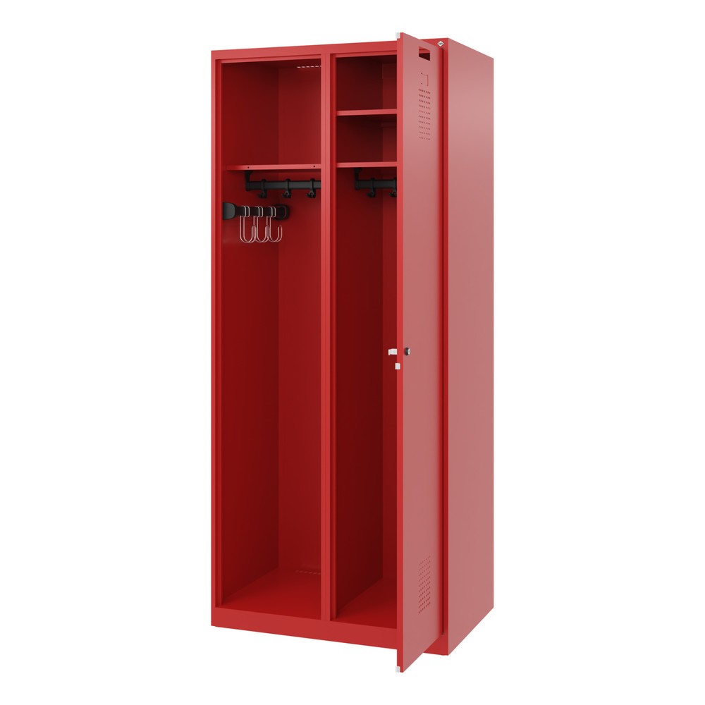 Produktabbildung Nr. 1: C+P Feuerwehrspind KOMBI, Bodengleiter, 1 Abteil, HxBxT 1.850 x 800 x 500 mm, feuerrot