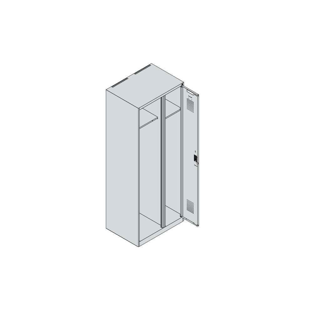 Produktabbildung Nr. 4: C+P Feuerwehrspind KOMBI, Bodengleiter, 1 Abteil, HxBxT 1.850 x 700 x 500 mm, feuerrot, mit Helmhalter