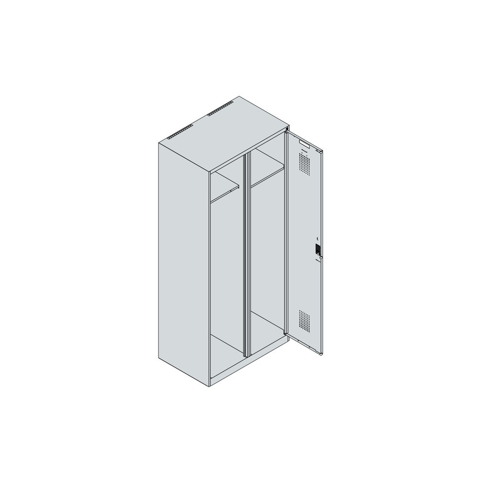 Produktabbildung Nr. 4: C+P Feuerwehrspind KOMBI, Bodengleiter, 1 Abteil, HxBxT 1.850 x 800 x 500 mm, lichtgrau, mit Helmhalter