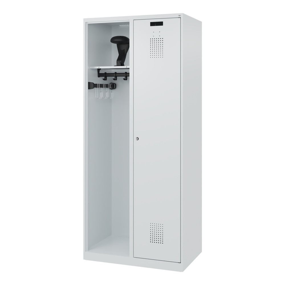 Produktabbildung Nr. 5: C+P Feuerwehrspind KOMBI, Bodengleiter, 1 Abteil, HxBxT 1.850 x 800 x 500 mm, lichtgrau, mit Helmhalter