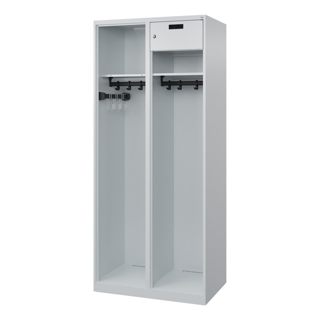 Produktabbildung Nr. 4: C+P Feuerwehrspind KOMBI Open, Bodengleiter, 1 Abteil, HxBxT 1.850 x 800 x 500 mm, lichtgrau