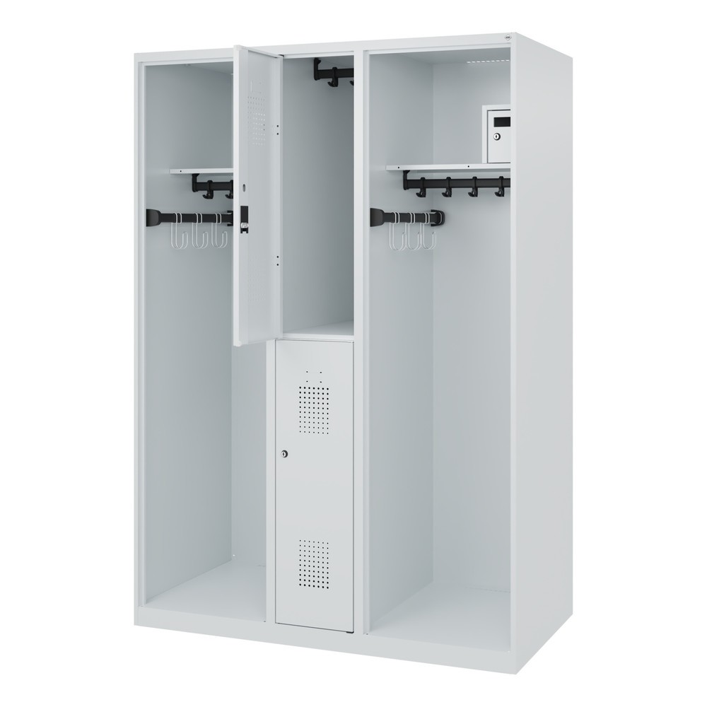 Produktabbildung: C+P Feuerwehrspind MAXI, Bodengleiter, HxBxT 1.850 x 1.300 x 600 mm, lichtgrau