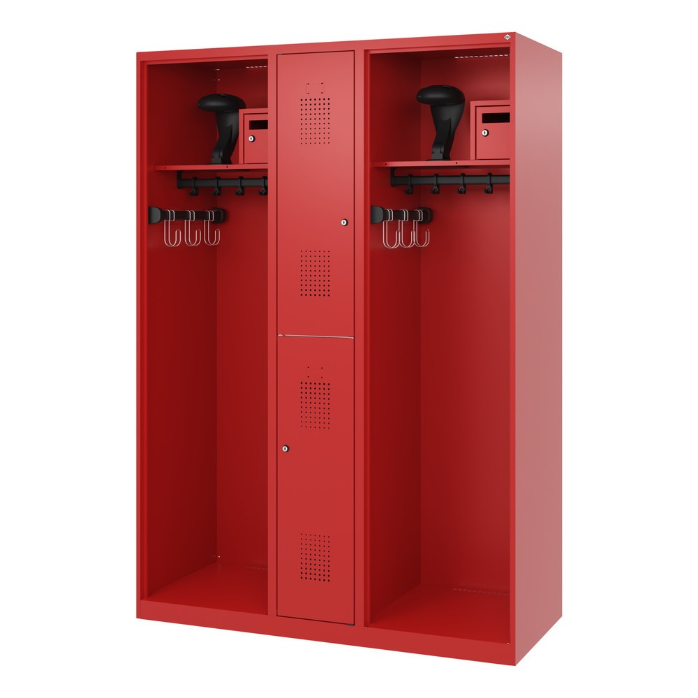 Produktabbildung Nr. 5: C+P Feuerwehrspind MAXI, Bodengleiter, HxBxT 1.850 x 1.300 x 500 mm, feuerrot, mit Helmhalter