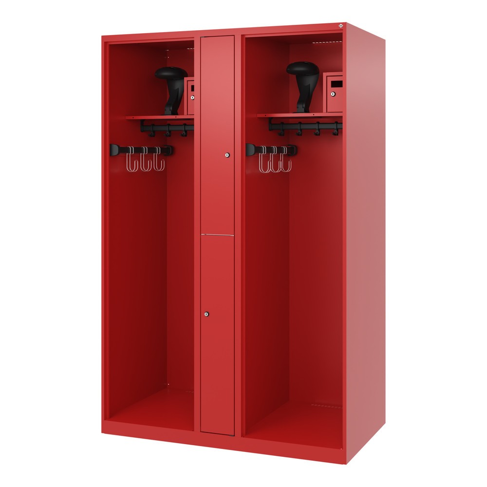 Produktabbildung Nr. 5: C+P Feuerwehrspind MAXI, Bodengleiter, HxBxT 1.850 x 1.200 x 600 mm, feuerrot, mit Helmhalter