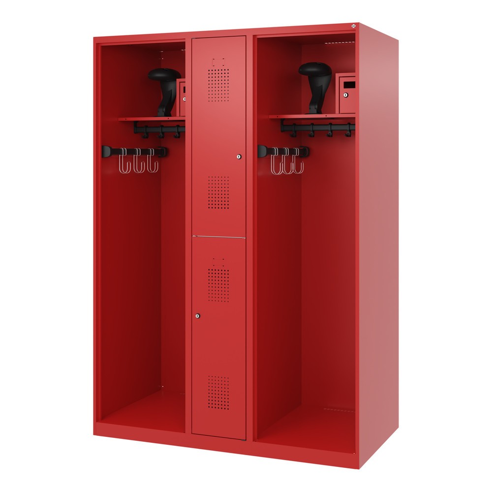 Produktabbildung Nr. 5: C+P Feuerwehrspind MAXI, Bodengleiter, HxBxT 1.850 x 1.300 x 600 mm, feuerrot, mit Helmhalter
