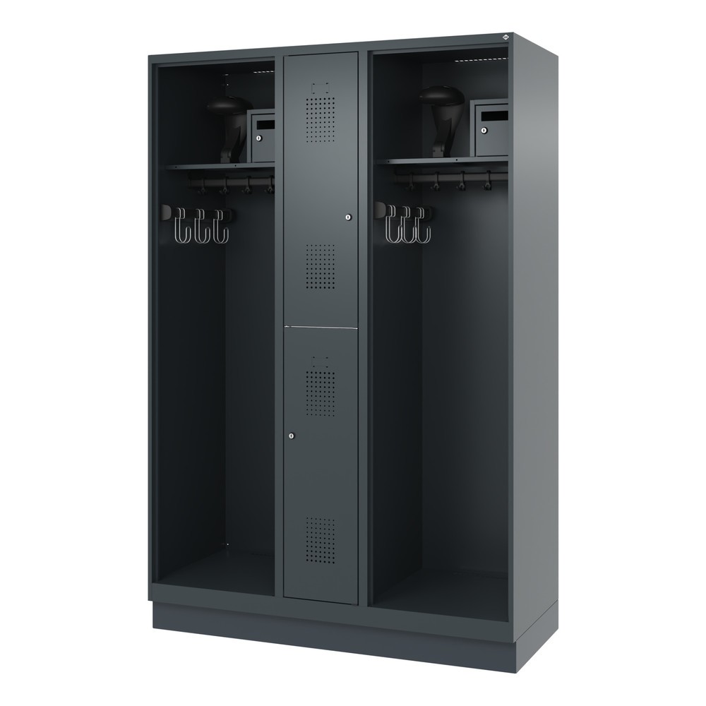Produktabbildung Nr. 5: C+P Feuerwehrspind MAXI, Sockel, HxBxT 1.850 x 1.300 x 500 mm, anthrazitgrau, mit Helmhalter