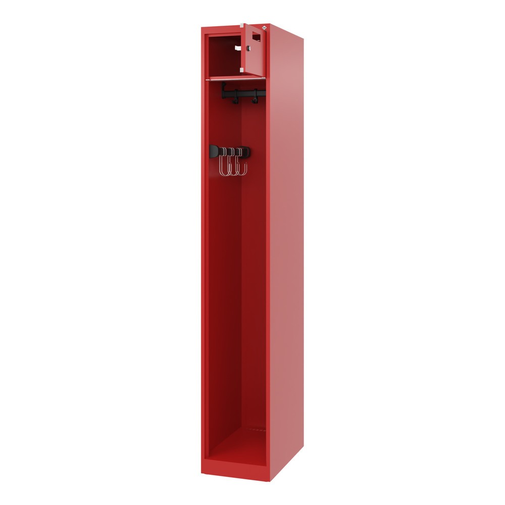 Produktabbildung: C+P Feuerwehrspind PRAKTUS, Bodengleiter, 1 Abteil, HxBxT 1.850 x 300 x 500 mm, feuerrot