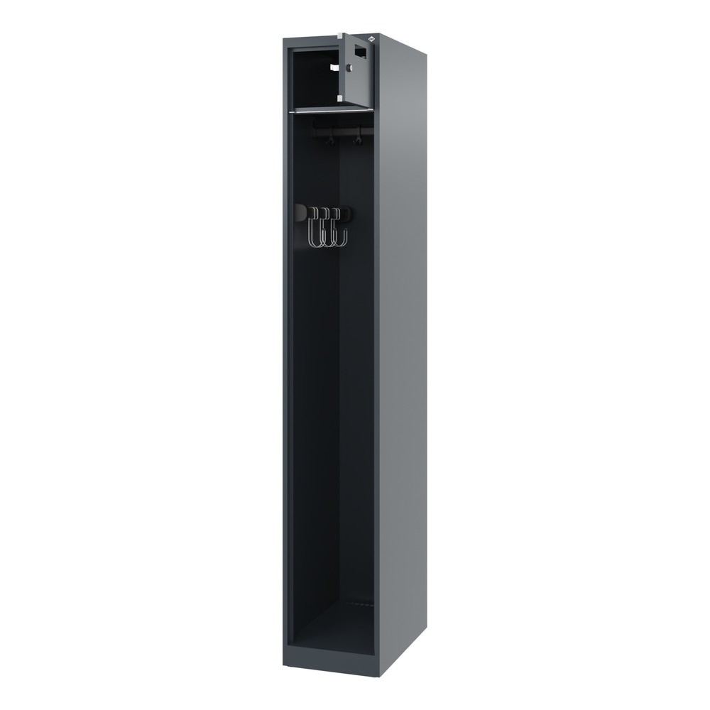 Produktabbildung: C+P Feuerwehrspind PRAKTUS, Bodengleiter, 1 Abteil, HxBxT 1.850 x 300 x 500 mm, anthrazitgrau