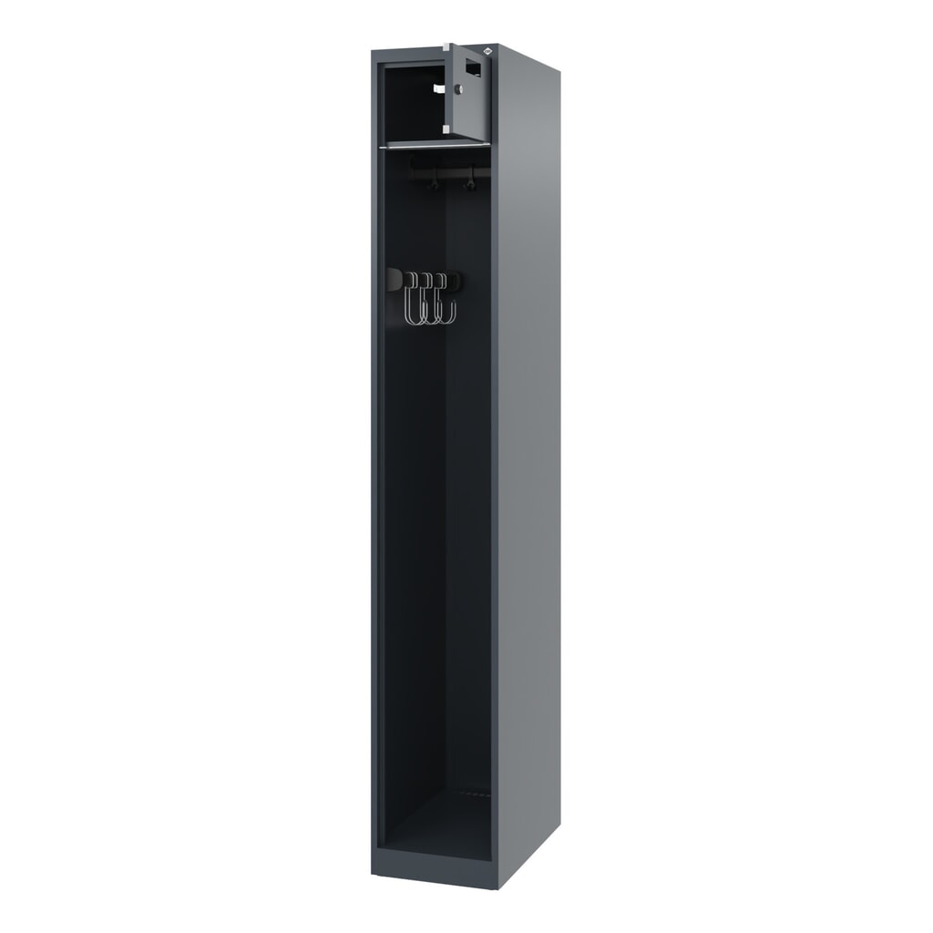 Produktabbildung: C+P Feuerwehrspind PRAKTUS, Bodengleiter, 1 Abteil, HxBxT 1.850 x 300 x 500 mm, anthrazitgrau