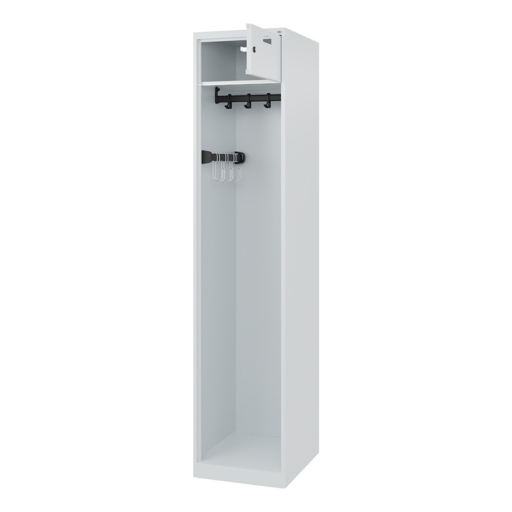 Produktabbildung: C+P Feuerwehrspind PRAKTUS, Bodengleiter, 1 Abteil, HxBxT 1.850 x 400 x 500 mm, lichtgrau