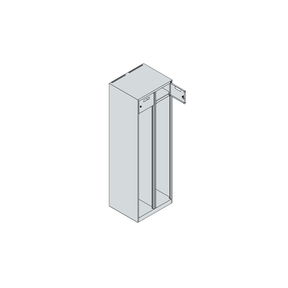 Produktabbildung Nr. 4: C+P Feuerwehrspind PRAKTUS, Sokel, 2 Abteile, HxBxT 1.850 x 600 x 500 mm, feuerrot, mit Helmhalter