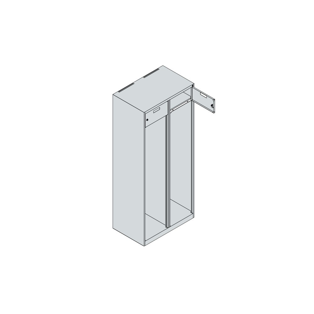 Produktabbildung Nr. 4: C+P Feuerwehrspind PRAKTUS, Bodengleiter, 2 Abteile, HxBxT 1.850 x 800 x 500 mm, lichtgrau