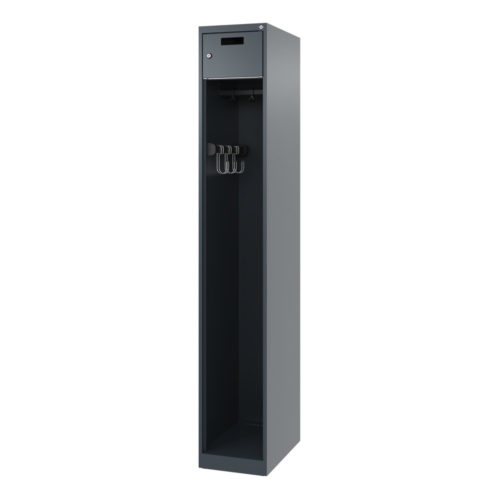 Produktabbildung Nr. 5: C+P Feuerwehrspind PRAKTUS, Bodengleiter, 1 Abteil, HxBxT 1.850 x 300 x 500 mm, anthrazitgrau