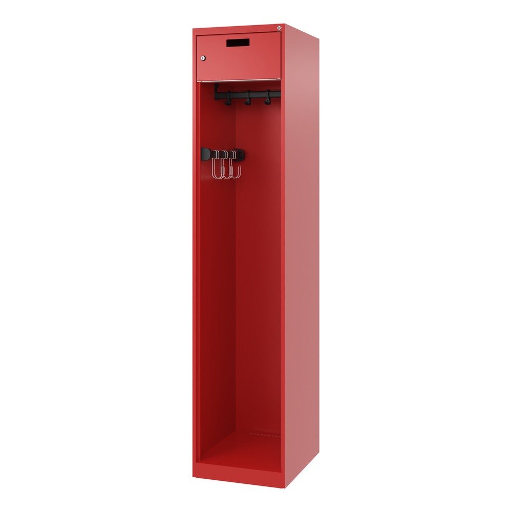 Produktabbildung Nr. 5: C+P Feuerwehrspind PRAKTUS, Bodengleiter, 1 Abteil, HxBxT 1.850 x 400 x 500 mm, feuerrot