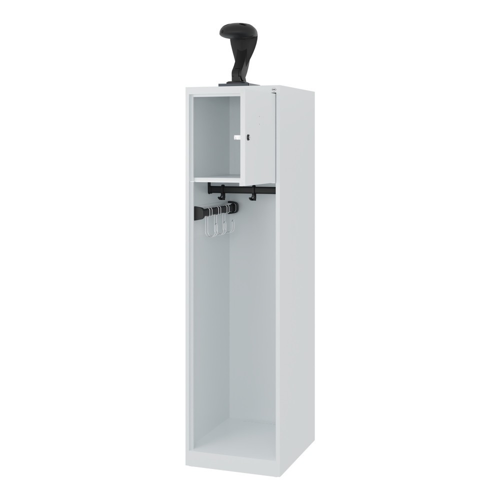 Produktabbildung: C+P Feuerwehrspind YOUNGSTER, Bodengleiter, 1 Abteil, HxBxT 1.530 x 400 x 500 mm, lichtgrau, mit Helmhalter