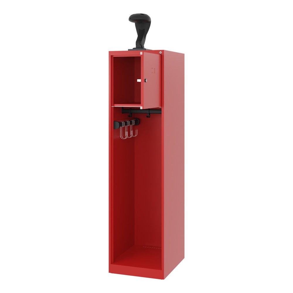 Produktabbildung: C+P Feuerwehrspind YOUNGSTER, Bodengleiter, 1 Abteil, HxBxT 1.530 x 400 x 500 mm, feuerrot, mit Helmhalter