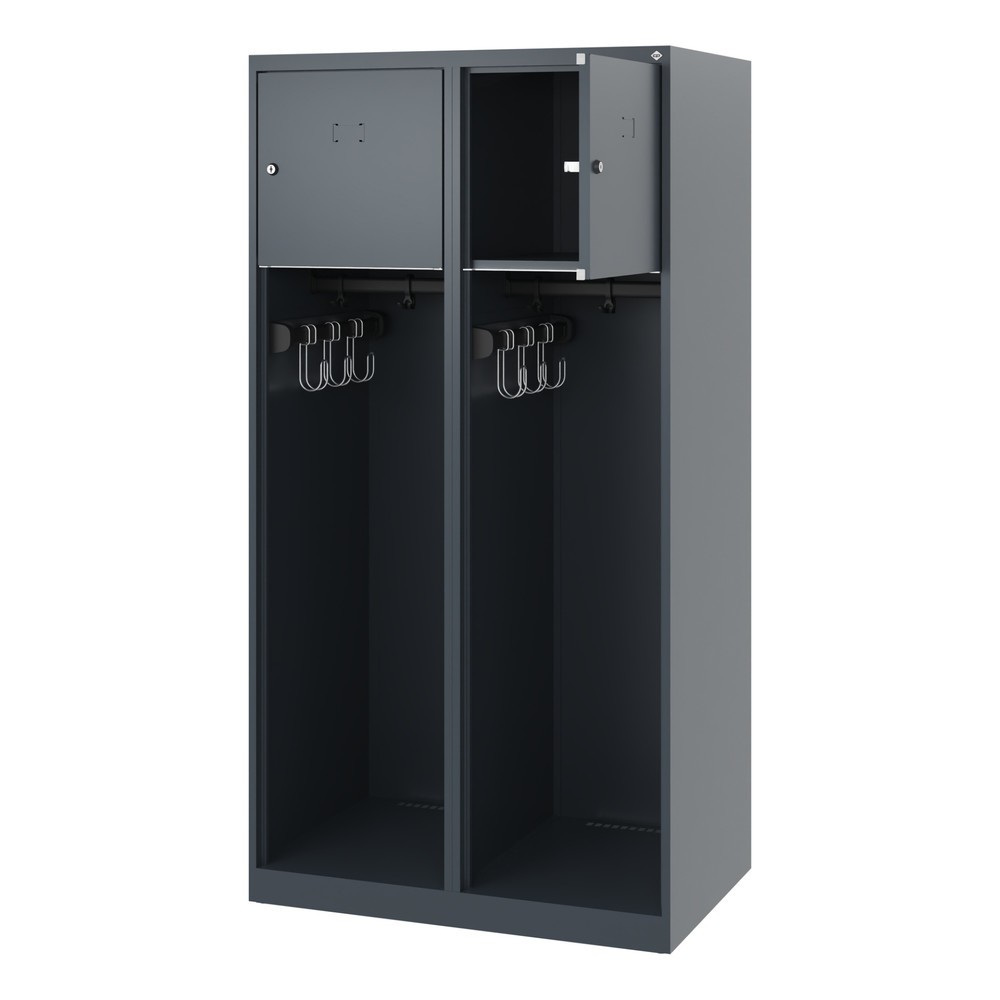 Produktabbildung: C+P Feuerwehrspind YOUNGSTER, Bodengleiter, 2 Abteile, HxBxT 1.530 x 800 x 500 mm, anthrazitgrau