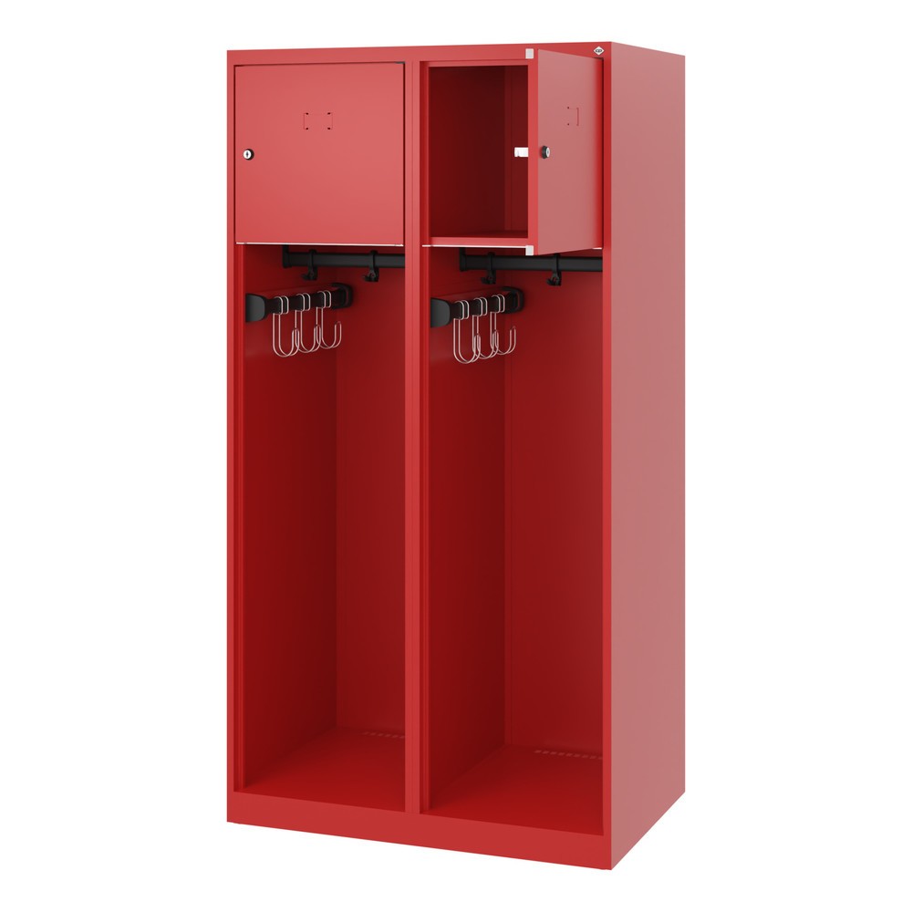 Produktabbildung: C+P Feuerwehrspind YOUNGSTER, Bodengleiter, 2 Abteile, HxBxT 1.530 x 800 x 500 mm, feuerrot