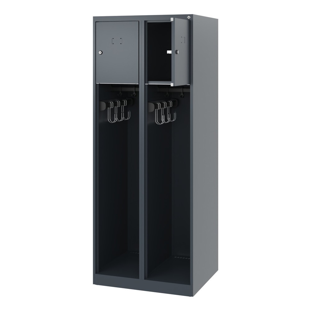 Produktabbildung: C+P Feuerwehrspind YOUNGSTER, Bodengleiter, 2 Abteile, HxBxT 1.530 x 600 x 500 mm, anthrazitgrau