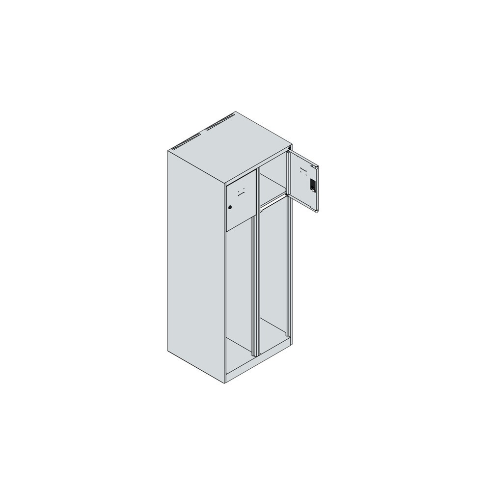 Produktabbildung Nr. 4: C+P Feuerwehrspind YOUNGSTER, Sockel, 2 Abteile, HxBxT 1.530 x 600 x 500 mm, anthrazitgrau, mit Helmhalter