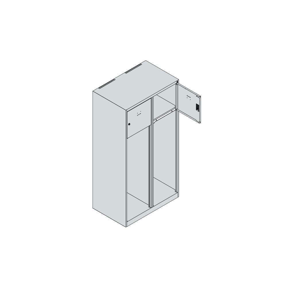 Produktabbildung Nr. 4: C+P Feuerwehrspind YOUNGSTER, Sockel, 2 Abteile, HxBxT 1.530 x 800 x 500 mm, lichtgrau, mit Helmhalter
