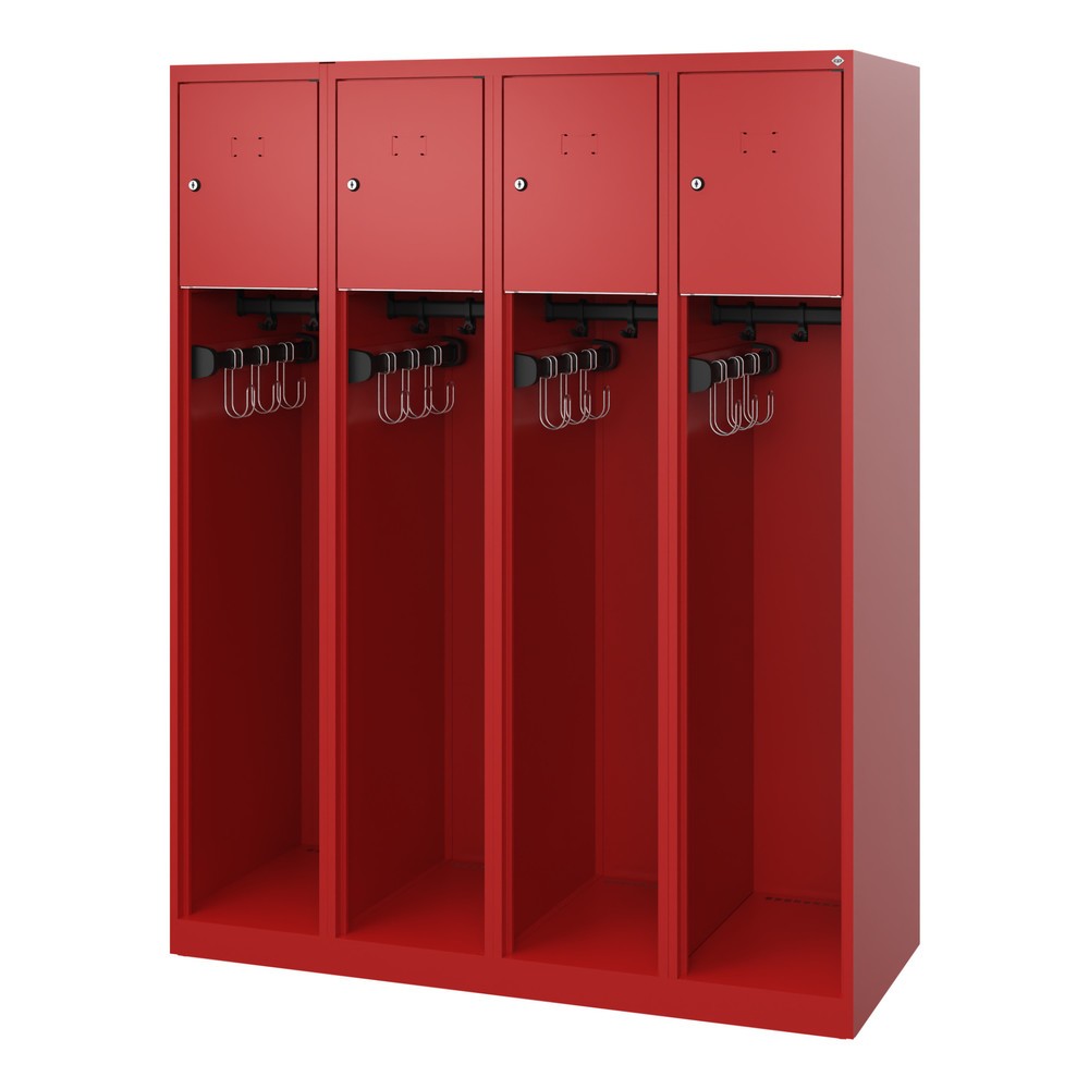 Produktabbildung Nr. 4: C+P Feuerwehrspind YOUNGSTER, Bodengleiter, 4 Abteile, HxBxT 1.530 x 1.200 x 500 mm, feuerrot