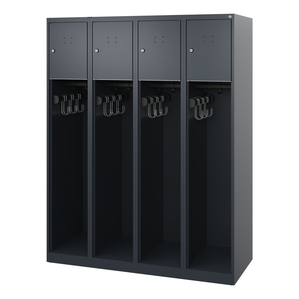 Produktabbildung Nr. 4: C+P Feuerwehrspind YOUNGSTER, Bodengleiter, 4 Abteile, HxBxT 1.530 x 1.200 x 500 mm, anthrazitgrau