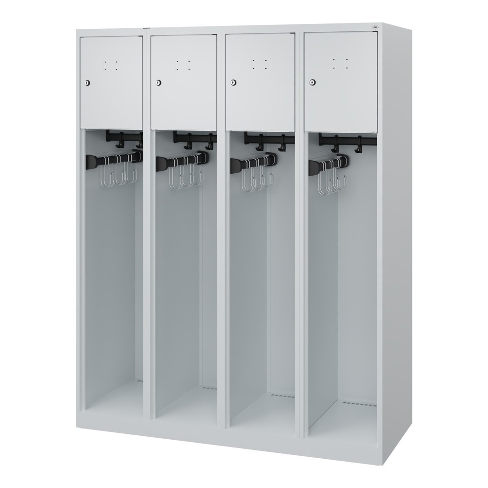 Produktabbildung Nr. 4: C+P Feuerwehrspind YOUNGSTER, Bodengleiter, 4 Abteile, HxBxT 1.530 x 1.200 x 500 mm, lichtgrau