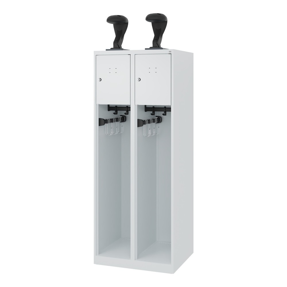 Produktabbildung Nr. 5: C+P Feuerwehrspind YOUNGSTER, Bodengleiter, 2 Abteile, HxBxT 1.530 x 600 x 500 mm, lichtgrau, mit Helmhalter