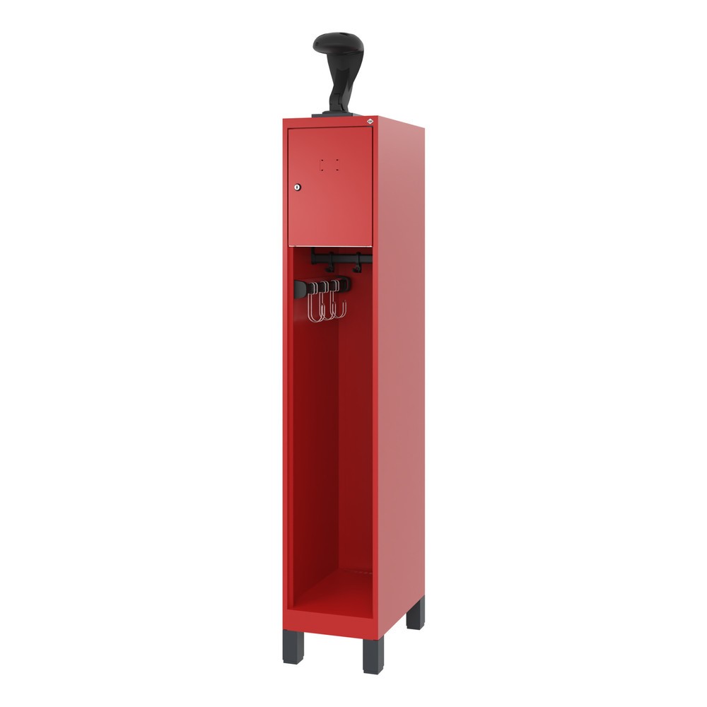 Produktabbildung Nr. 5: C+P Feuerwehrspind YOUNGSTER, Füße, 1 Abteil, HxBxT 1.530 x 300 x 500 mm, feuerrot, mit Helmhalter