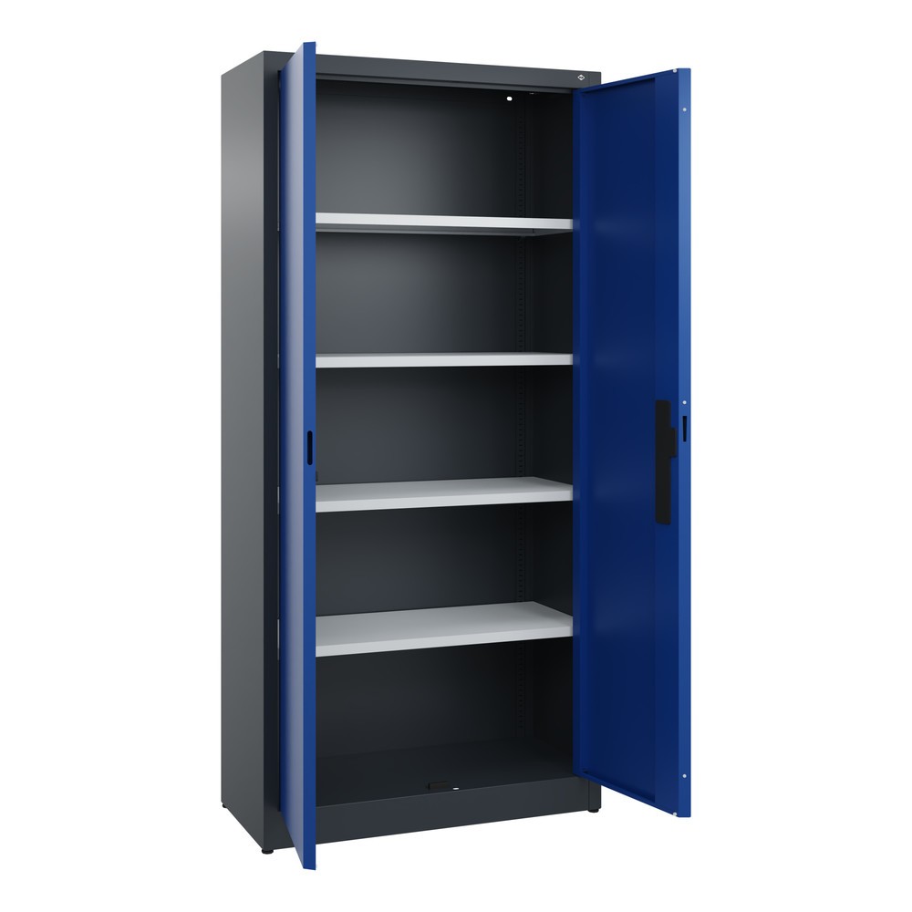 Produktabbildung Nr. 4: C+P Flügeltürenschrank, 5 OH, HxBxT 1.950 x 930 x 400 mm, anthrazitgrau, enzianblau