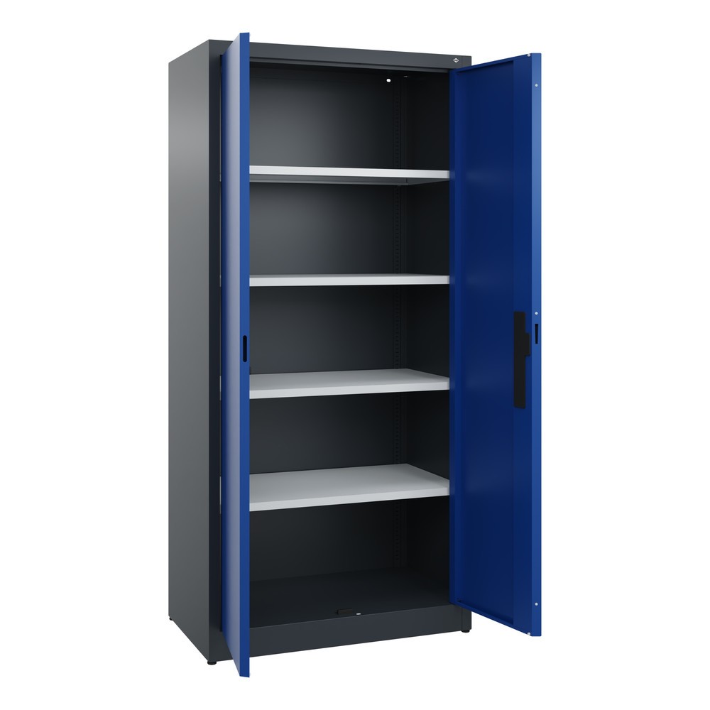 Produktabbildung Nr. 4: C+P Flügeltürenschrank, 5 OH, HxBxT 1.950 x 930 x 500 mm, anthrazitgrau, enzianblau