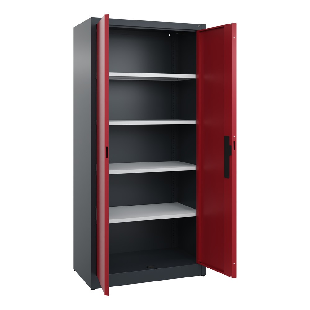 Produktabbildung Nr. 4: C+P Flügeltürenschrank, 5 OH, HxBxT 1.950 x 930 x 500 mm, anthrazitgrau, rubinrot