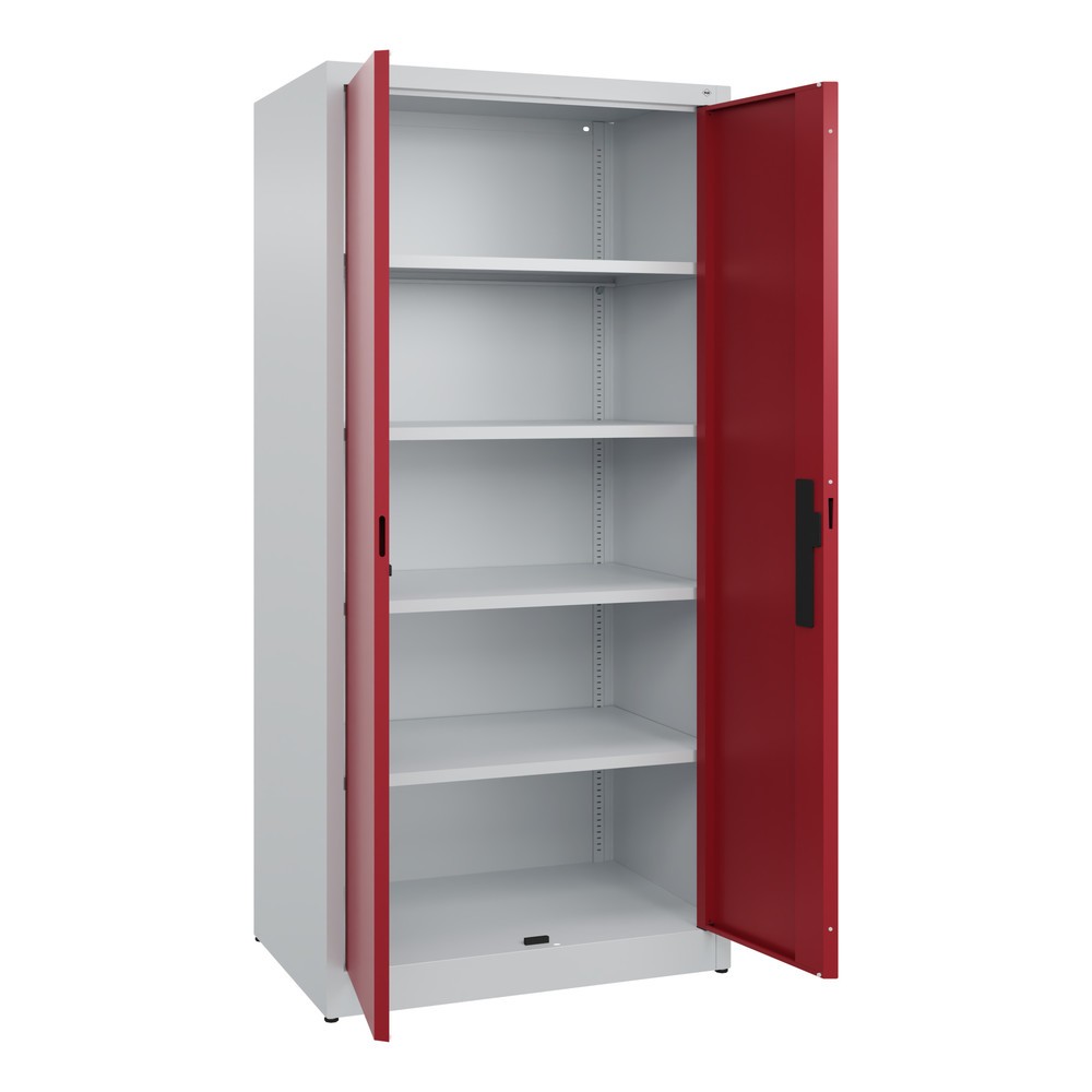 Produktabbildung Nr. 4: C+P Flügeltürenschrank, 5 OH, HxBxT 1.950 x 930 x 600 mm, rubinrot, lichtgrau
