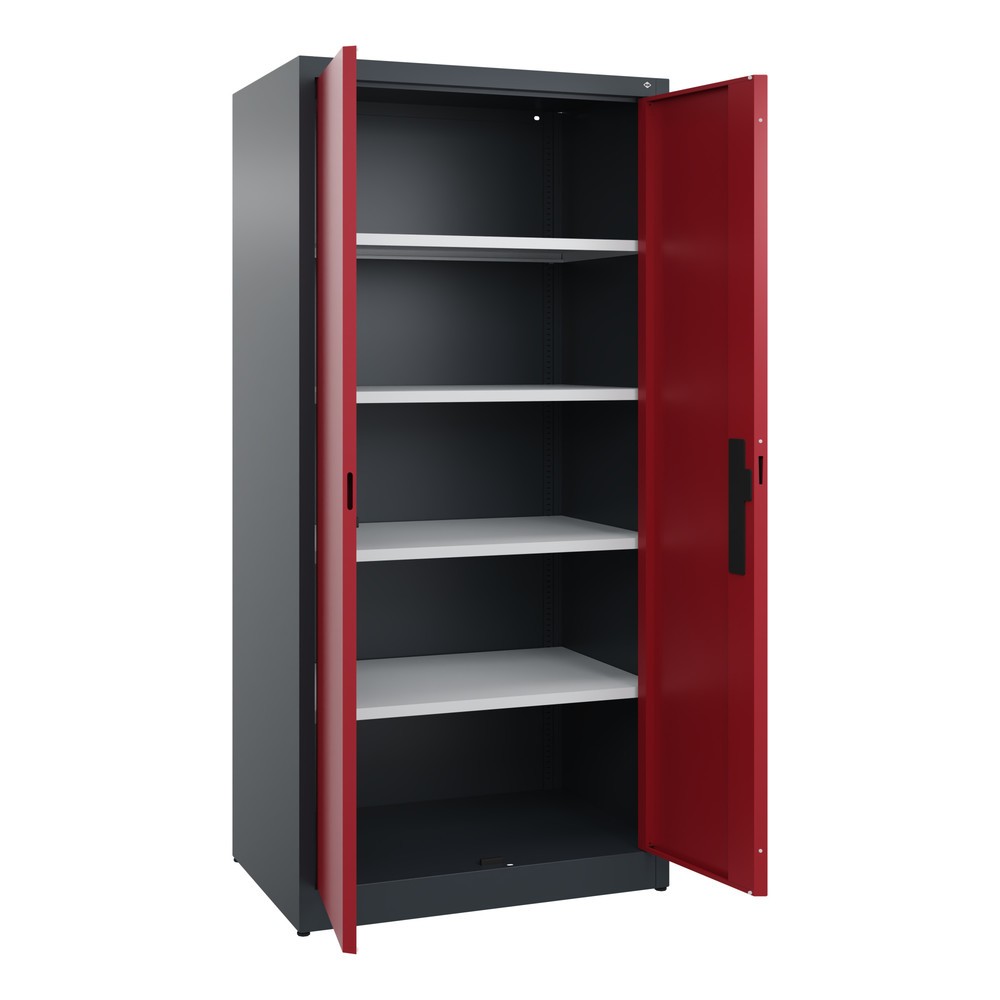Produktabbildung Nr. 4: C+P Flügeltürenschrank, 5 OH, HxBxT 1.950 x 930 x 600 mm, rubinrot, anthrazitgrau