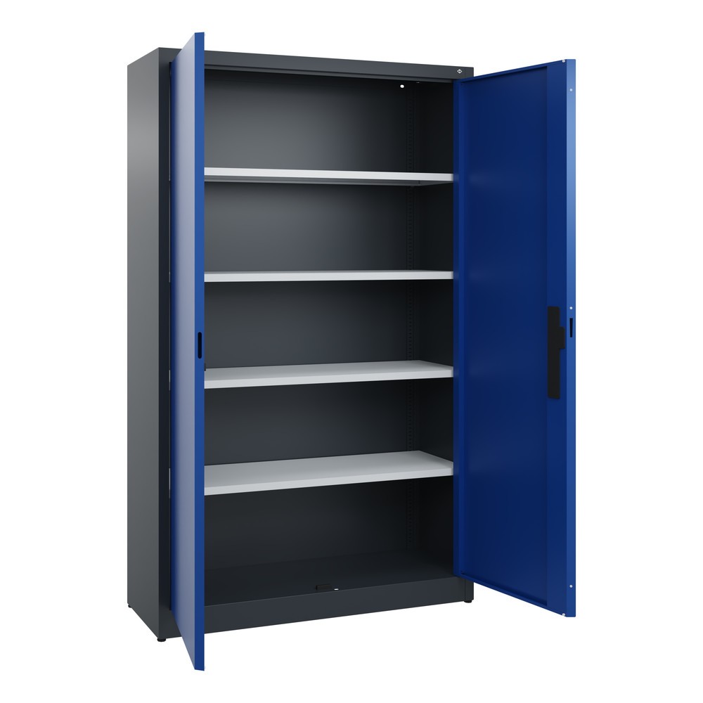 Produktabbildung Nr. 4: C+P Flügeltürenschrank, 5 OH, HxBxT 1.950 x 1.200 x 400 mm, anthrazitgrau, enzianblau