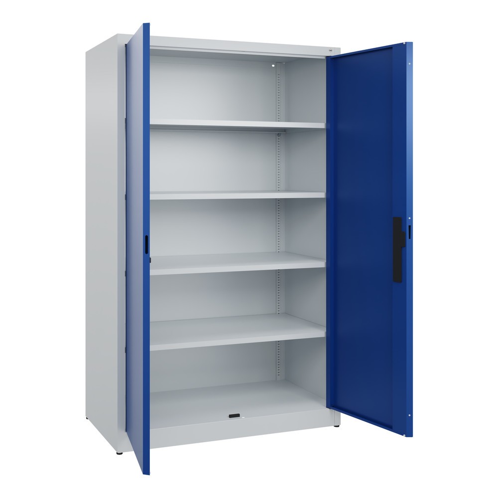 Produktabbildung Nr. 4: C+P Flügeltürenschrank, 5 OH, HxBxT 1.950 x 1.200 x 600 mm, lichtgrau, enzianblau