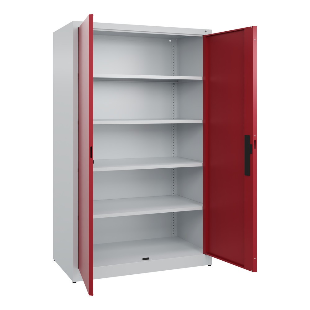 Produktabbildung Nr. 4: C+P Flügeltürenschrank, 5 OH, HxBxT 1.950 x 1.200 x 600 mm, lichtgrau, rubinrot