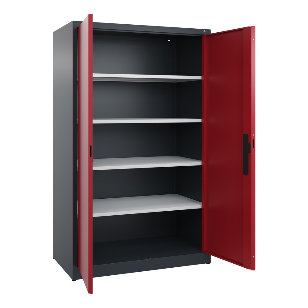 Produktabbildung Nr. 4: C+P Flügeltürenschrank, 5 OH, HxBxT 1.950 x 1.200 x 600 mm, anthrazitgrau, rubinrot