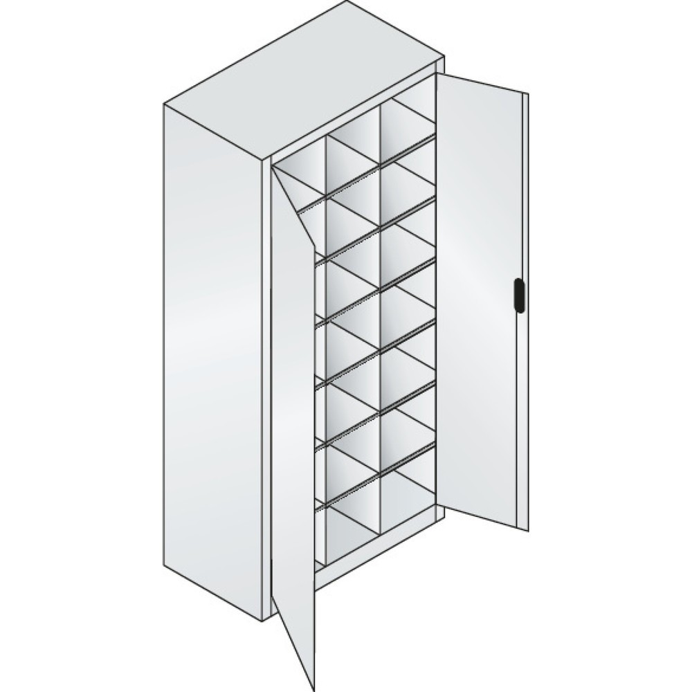 Produktabbildung Nr. 2: C+P Flügeltürenschrank mit 21 Fächern, HxBxT 1.950 x 930 x 400 mm, anthrazitgrau, lichtblau