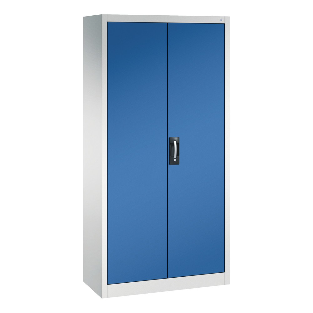 Produktabbildung Nr. 1: C+P Flügeltürenschrank mit 21 Fächern, HxBxT 1.950 x 930 x 400 mm, lichtgrau, enzianblau
