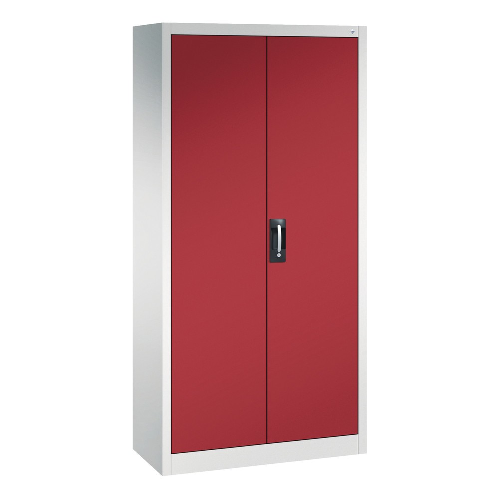 Produktabbildung Nr. 1: C+P Flügeltürenschrank mit 21 Fächern, HxBxT 1.950 x 930 x 400 mm, lichtgrau, rubinrot