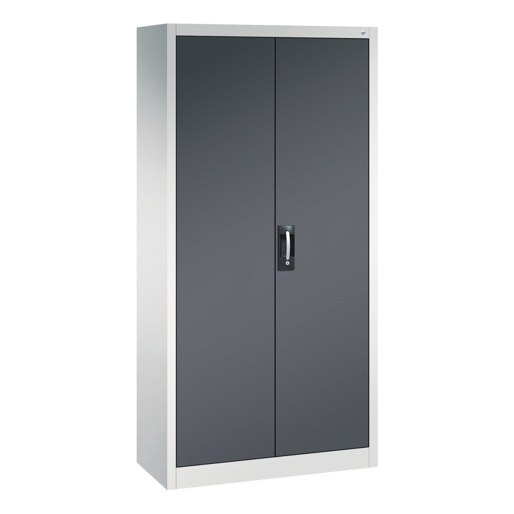 Produktabbildung Nr. 1: C+P Flügeltürenschrank mit 21 Fächern, HxBxT 1.950 x 930 x 400 mm, lichtgrau, schwarzgrau