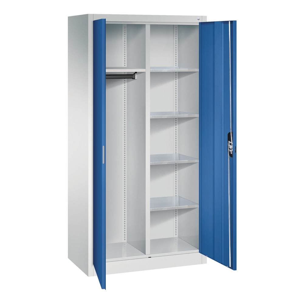 Produktabbildung Nr. 2: C+P Kleiderspind 6 Fächer + Kleiderstange, HxBxT 1.950 x 930 x 500 mm, lichtgrau, rubinrot