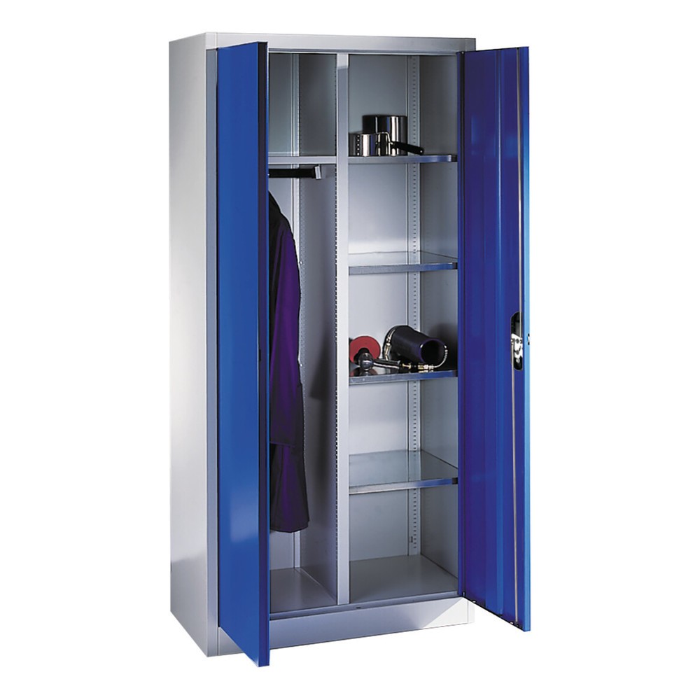 Produktabbildung Nr. 3: C+P Kleiderspind 6 Fächer + Kleiderstange, HxBxT 1.950 x 930 x 500 mm, lichtgrau, rubinrot