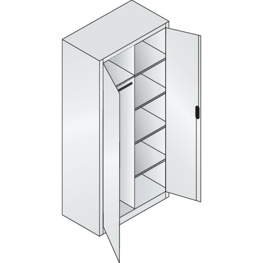 Produktabbildung Nr. 2: C+P Büroschrank 6 Fächer + Kleiderstange, HxBxT 1.950 x 930 x 500 mm, anthrazitgrau, rubinrot