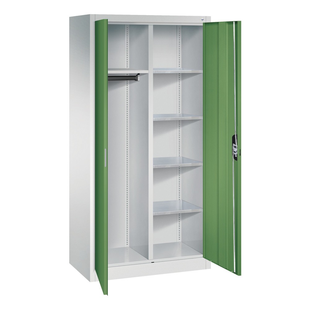 Produktabbildung Nr. 3: C+P Büroschrank 6 Fächer + Kleiderstange, HxBxT 1.950 x 930 x 500 mm, lichtgrau, schwarzgrau